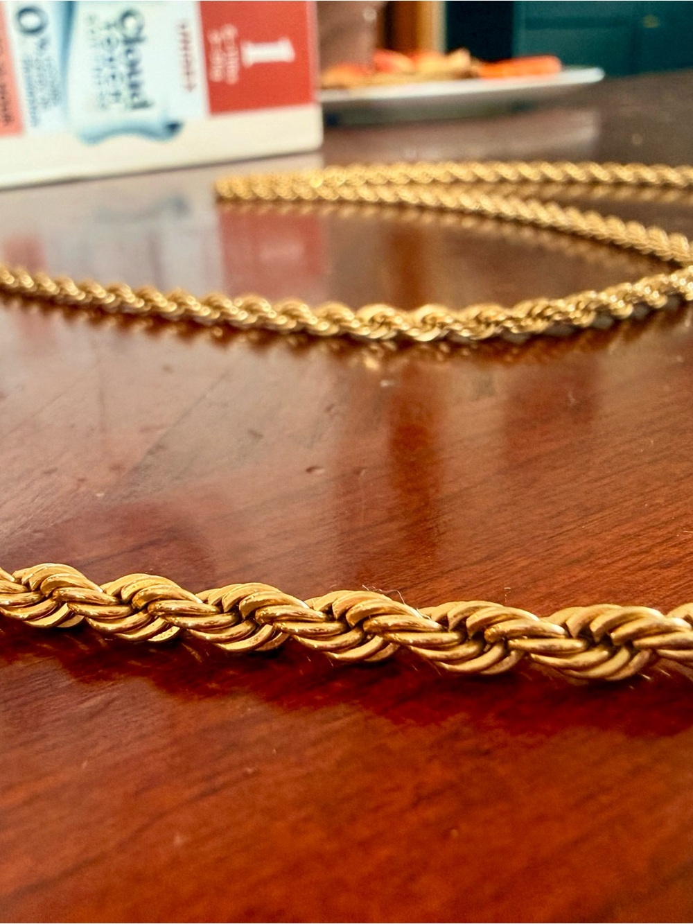 Gold Rope Chain Necklace